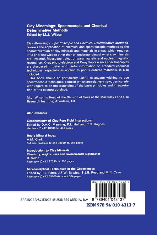 Produktbild: Clay Mineralogy: Spectroscopic and Chemical Determinative Methods