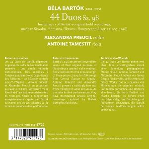 Produktbild: Bart&cent;k: 44 Duos & Original field recordings