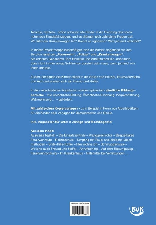 Produktbild: Kita aktiv Projektmappe Polizei, Feuerwehr und Krankenwagen
