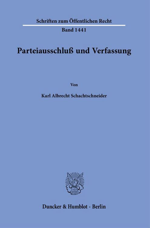Produktbild: Parteiausschlu&szlig; und Verfassung.