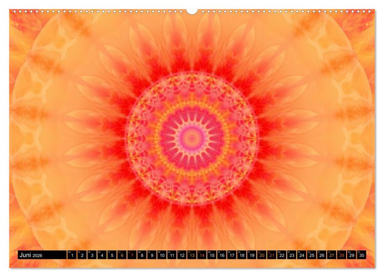 Produktbild: Energie - Mandalas in orange (Wandkalender 2026 DIN A2 quer), CALVENDO Monatskalender
