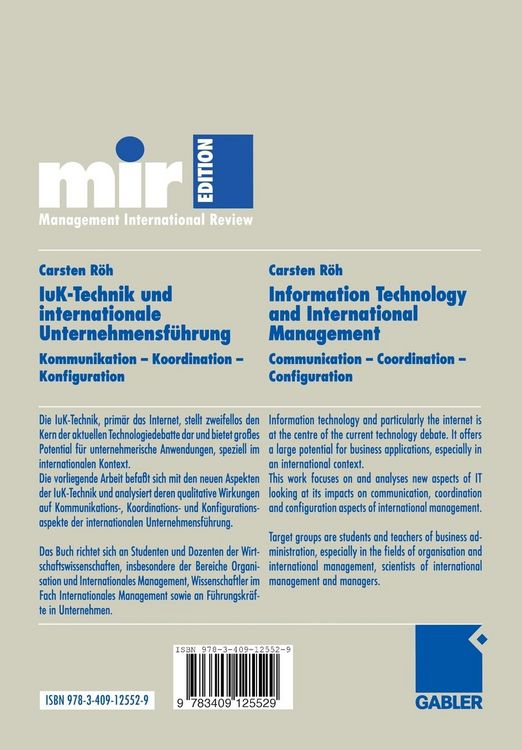 Produktbild: IuK-Technik und internationale Unternehmensf&uuml;hrung