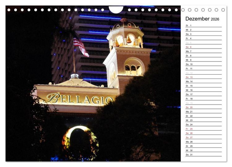 Produktbild: LAS VEGAS - by night (Wandkalender 2026 DIN A4 quer), CALVENDO Monatskalender