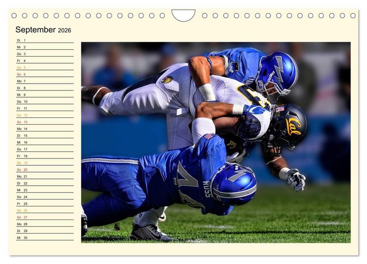 Produktbild: American Football - Taktik und Athletik (Wandkalender 2026 DIN A4 quer), CALVENDO Monatskalender