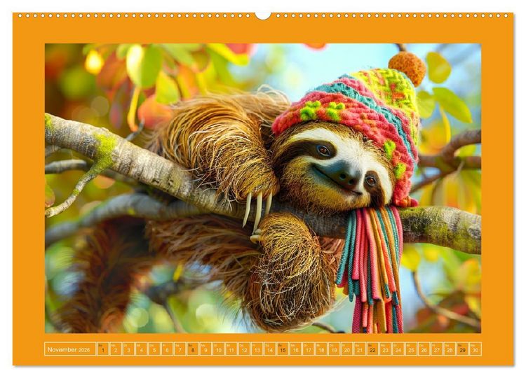 Produktbild: Supermodel Faultier. Professionelles Fotoshooting im Urwald (hochwertiger Premium Wandkalender 2026 DIN A2 quer), Kunstdruck in Hochglanz