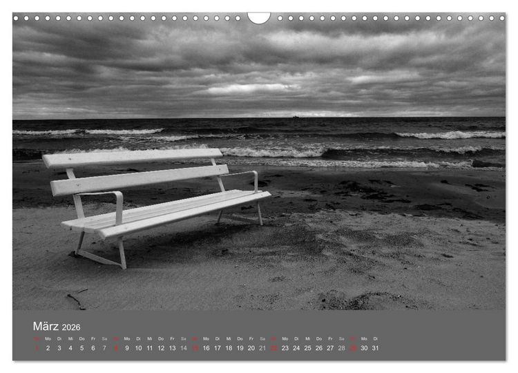 Produktbild: Ostsee - von schwarz bis wei&szlig; (Wandkalender 2026 DIN A3 quer), CALVENDO Monatskalender