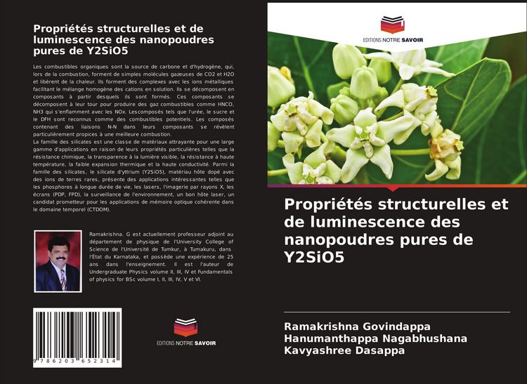 Produktbild: Propri&eacute;t&eacute;s structurelles et de luminescence des nanopoudres pures de Y2SiO5