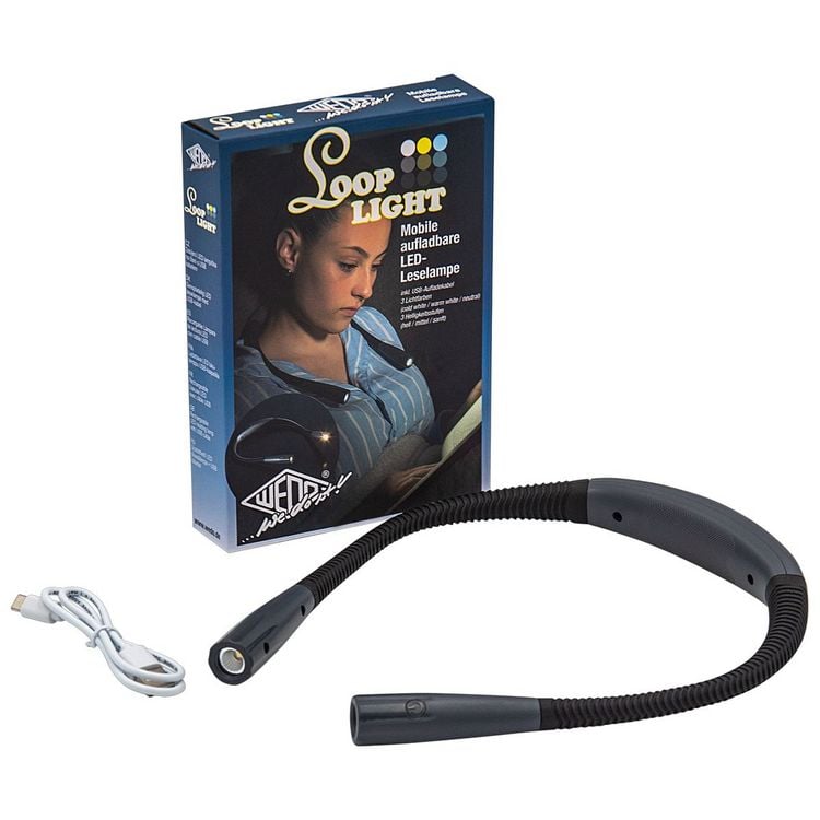 Produktbild: Leselampe LOOPLight 3 Farben grau/schwarz