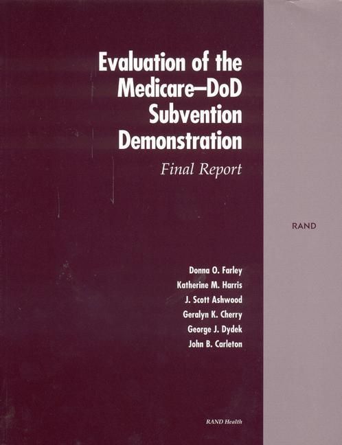 Produktbild: Evaluation of the Medicare-Dod Subvention Demonstration