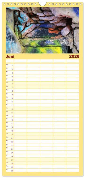 Produktbild: Familienplaner 2026 - MAUER(N)spalten mit 5 Spalten (Wandkalender, 21 x 45 cm) CALVENDO