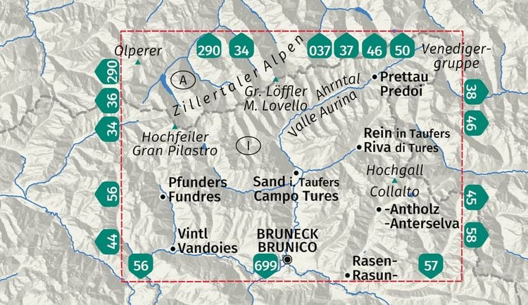 Produktbild: KOMPASS Wanderkarte 82 Tauferer Ahrntal / Valle di Tures e Aurina 1:50.000