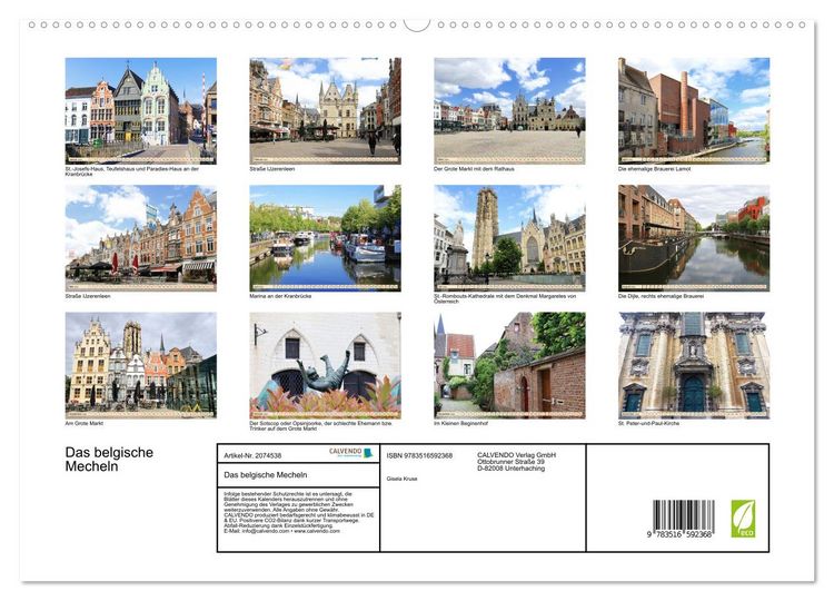 Produktbild: Das belgische Mecheln (hochwertiger Premium Wandkalender 2026 DIN A2 quer), Kunstdruck in Hochglanz