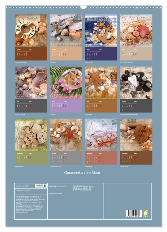 Produktbild: Geschenke vom Meer (Wandkalender 2026 DIN A2 hoch), CALVENDO Monatskalender
