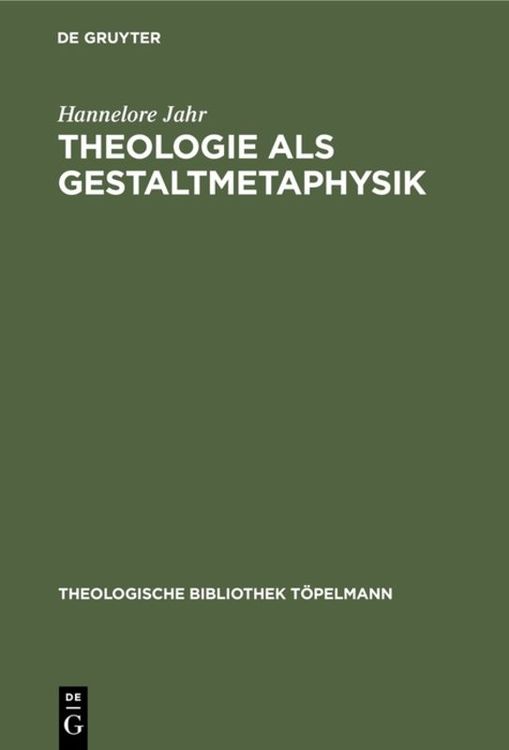 Produktbild: Theologie als Gestaltmetaphysik