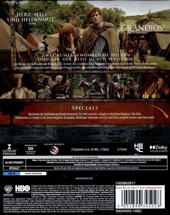 Produktbild: A Knight of the Seven Kingdoms - A Game of Thrones Tale - Staffel 1 (2 4K Ultra HDs)