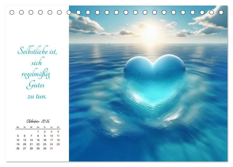 Produktbild: Dein Jahr gef&uuml;llt mit Selbstliebe (Tischkalender 2026 DIN A5 quer), CALVENDO Monatskalender