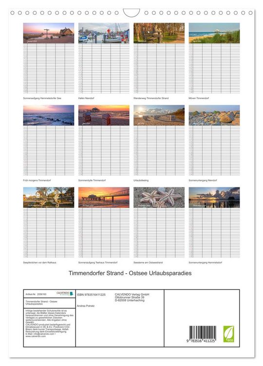 Produktbild: Timmendorfer Strand - Ostsee Urlaubsparadies (Wandkalender 2026 DIN A3 hoch), CALVENDO Monatskalender