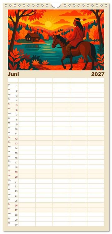 Produktbild: Familienplaner 2027 - Nordamerika von Alaska bis Texas - Wild, Weit und Wundersch&ouml;n mit 5 Spalten (Wandkalender, 21 x 45 cm) CALVENDO