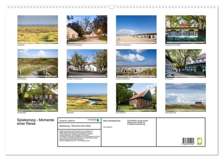Produktbild: Spiekeroog - Momente einer Reise (Wandkalender 2027 DIN A2 quer), CALVENDO Monatskalender