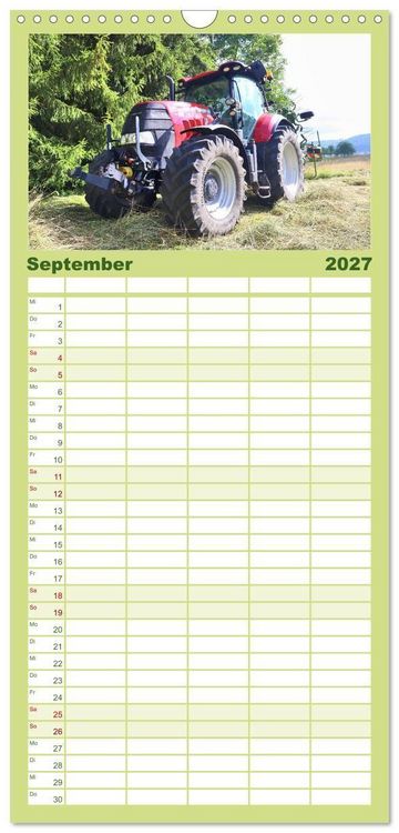 Produktbild: Familienplaner 2027 - M&auml;nnerspielzeug Traktor Inspirationen mit 5 Spalten (Wandkalender, 21 x 45 cm) CALVENDO