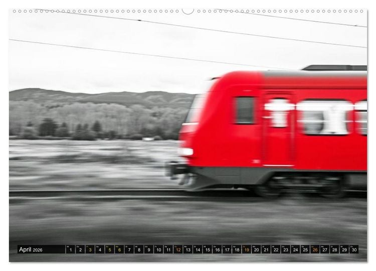 Produktbild: BLITZschnell - Z&uuml;ge und Flugzeuge in Bewegung - Color-Key (Wandkalender 2026 DIN A2 quer), CALVENDO Monatskalender