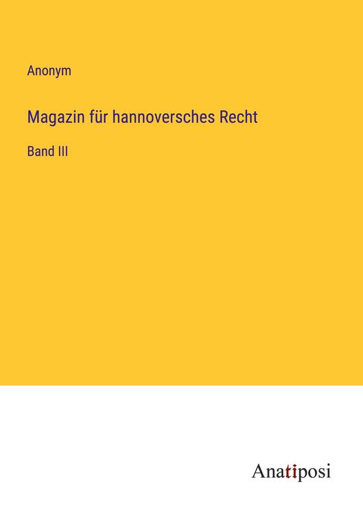 Produktbild: Magazin f&uuml;r hannoversches Recht