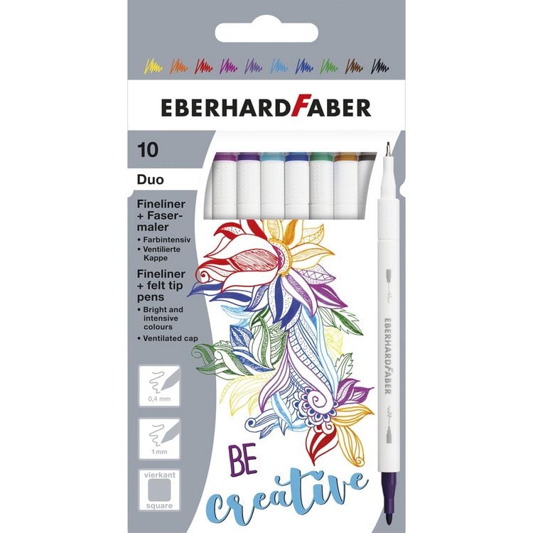 Produktbild: Eberhard Faber Duo Fineliner/Fasermaler BE creative 10 St&uuml;ck Kartonetui
