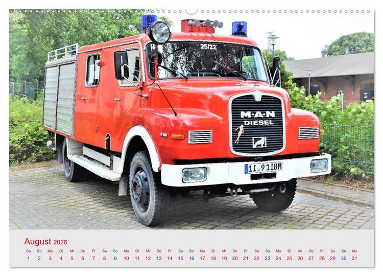 Produktbild: Oldtimer-FEUERWEHR (Wandkalender 2026 DIN A2 quer), CALVENDO Monatskalender