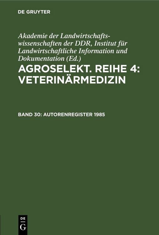 Produktbild: Autorenregister 1985