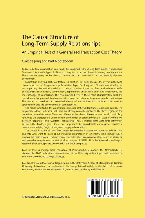 Produktbild: The Causal Structure of Long-Term Supply Relationships