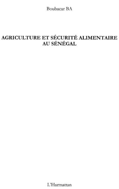 Produktbild: Agriculture et securite alimentaire au senegal