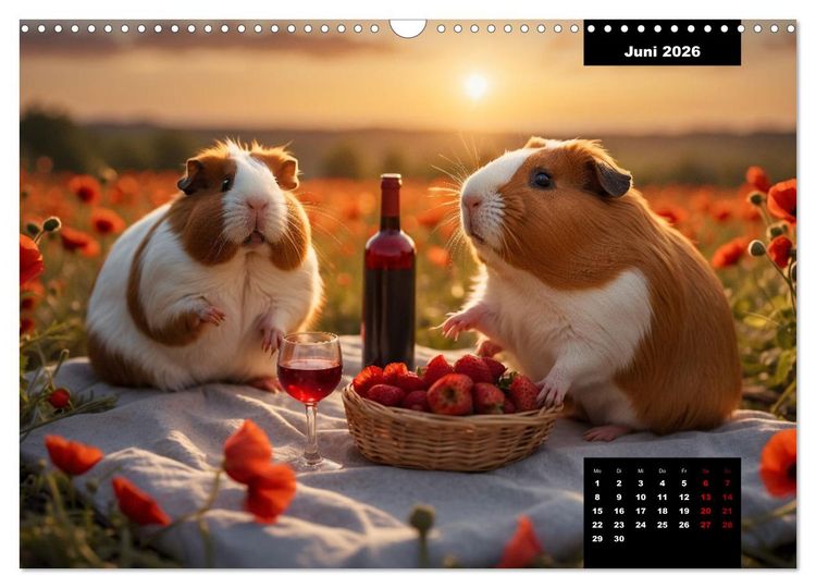 Produktbild: Meerschweinchen mal anders! (Wandkalender 2026 DIN A3 quer), CALVENDO Monatskalender