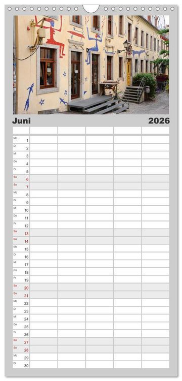 Produktbild: Familienplaner 2026 - Dresdens Neustadt mit 5 Spalten (Wandkalender, 21 x 45 cm) CALVENDO