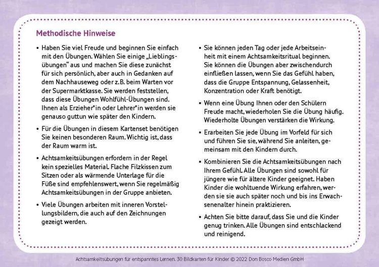 Produktbild: Achtsamkeitsübungen für entspanntes Lernen. 30 Bildkarten für Kinder