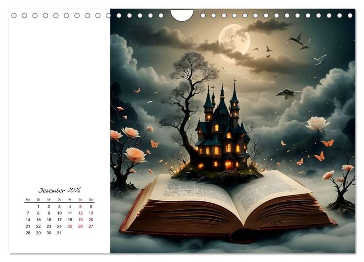 Produktbild: Fantastische surreale B&uuml;cherwelten (Wandkalender 2026 DIN A4 quer), CALVENDO Monatskalender