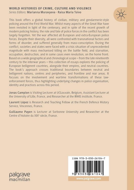 Produktbild: European Police Forces and Law Enforcement in the First World War