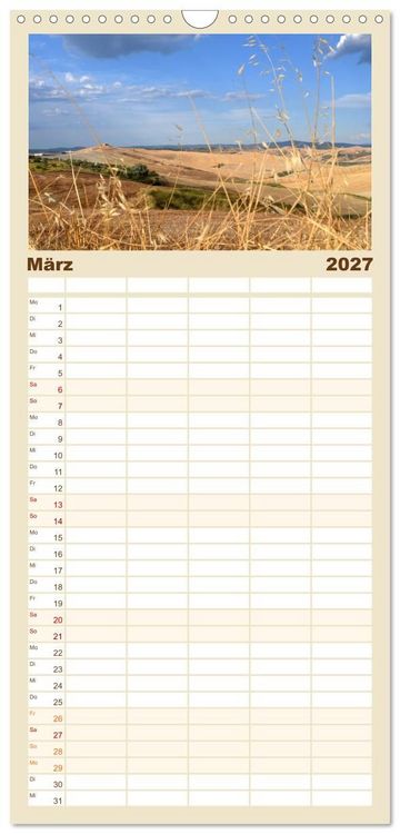 Produktbild: Familienplaner 2027 - Crete Senesi - Highlights einer einzigartigen Region mit 5 Spalten (Wandkalender, 21 x 45 cm) CALVENDO