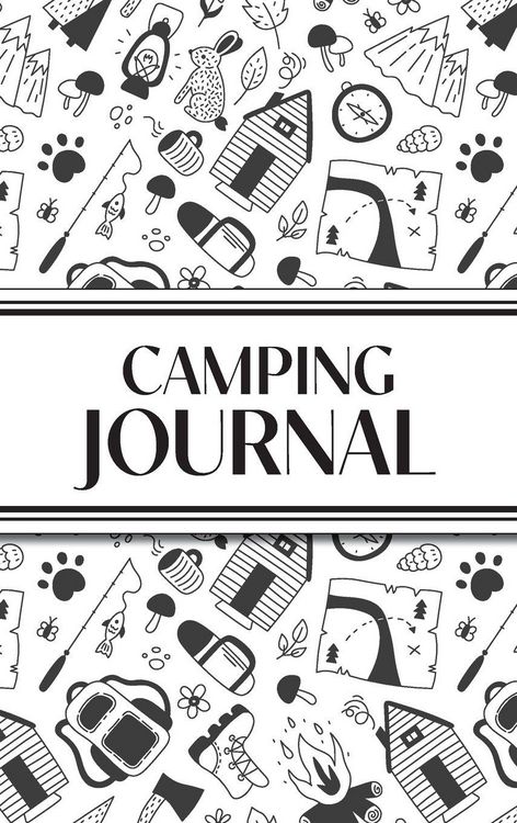 Produktbild: Camping Journal (Black and White Camping Doodles) (Hardcover)