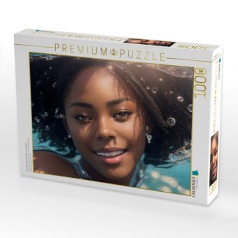 Produktbild: CALVENDO Puzzle Dunkelh&auml;utige Sch&ouml;nheit unter Wasser | 1000 Teile Lege-Gr&ouml;&szlig;e 64x48cm Foto-Puzzle f&uuml;r gl&uuml;ckliche Stunden