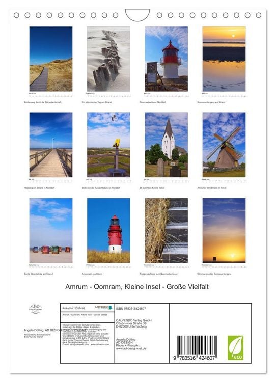 Produktbild: Amrum - Oomram, Kleine Insel - Gro&szlig;e Vielfalt (Wandkalender 2026 DIN A4 hoch), CALVENDO Monatskalender