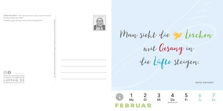 Produktbild: Heinz Erhardt: Postkartenkalender 2027
