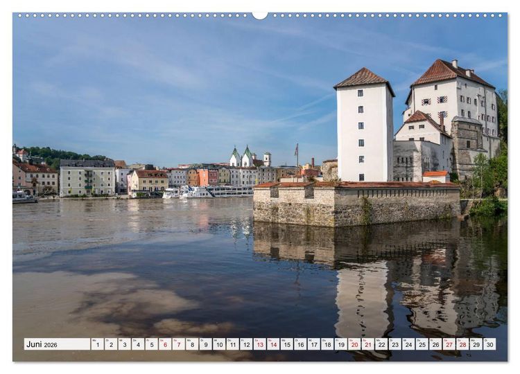 Produktbild: Drei Fl&uuml;sse Stadt Passau (hochwertiger Premium Wandkalender 2026 DIN A2 quer), Kunstdruck in Hochglanz