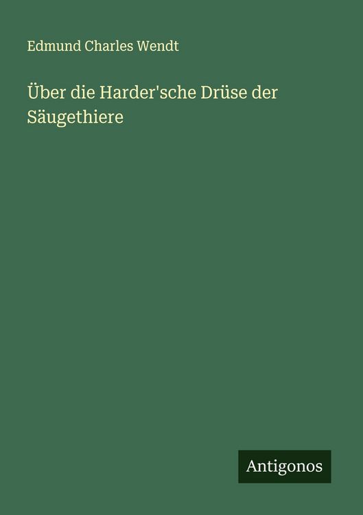 Produktbild: &Uuml;ber die Harder'sche Dr&uuml;se der S&auml;ugethiere
