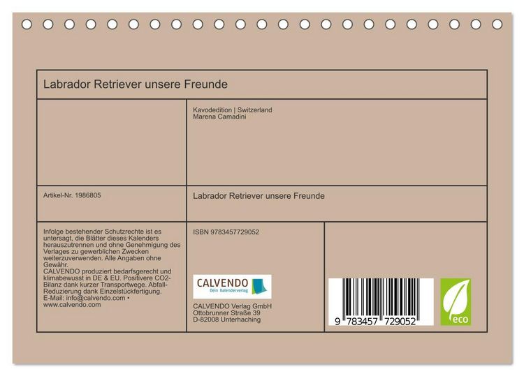 Produktbild: Labrador Retriever unsere Freunde (Tischkalender 2026 DIN A5 quer), CALVENDO Monatskalender