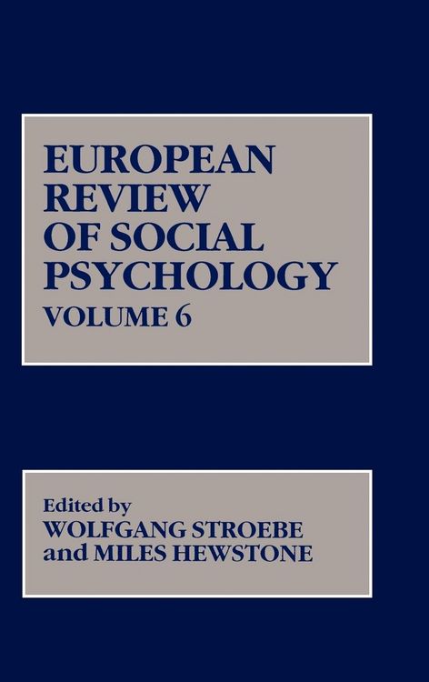 Produktbild: Stroebe: European Review of Social Psychology V 6