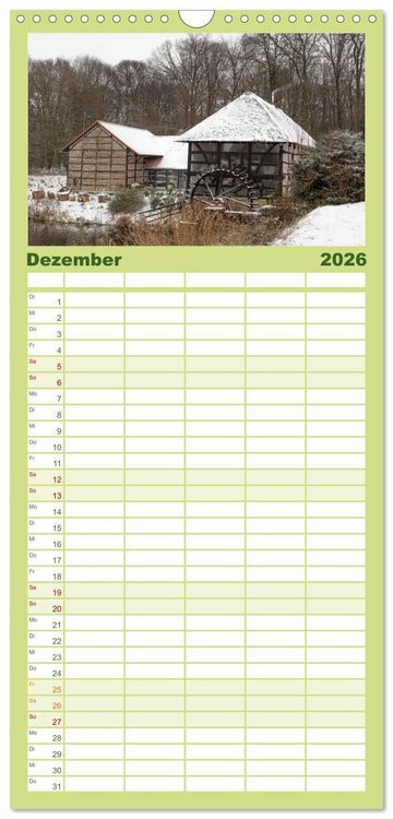 Produktbild: Familienplaner 2026 - Romantisches Wegberg mit 5 Spalten (Wandkalender, 21 x 45 cm) CALVENDO
