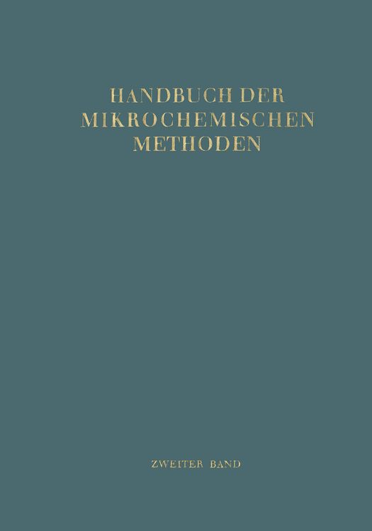 Produktbild: Handbuch der Mikrochemischen Methoden