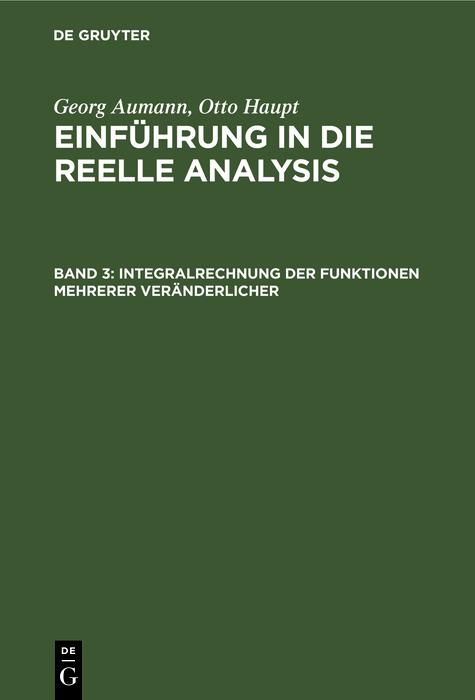 Produktbild: Integralrechnung der Funktionen mehrerer Ver&auml;nderlicher