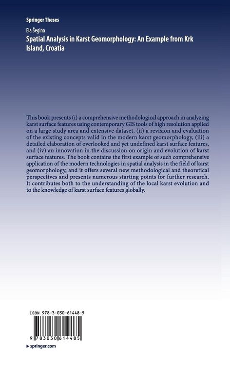 Produktbild: Spatial Analysis in Karst Geomorphology: An Example from Krk Island, Croatia