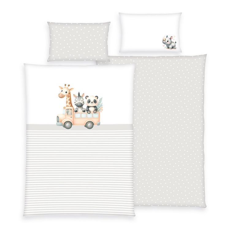 Produktbild: Babybest&reg; 2485409063 - Adventure Buddies, Bettw&auml;sche-Set, Baumwolle/Renforc&eacute;, 100x135/40x60cm